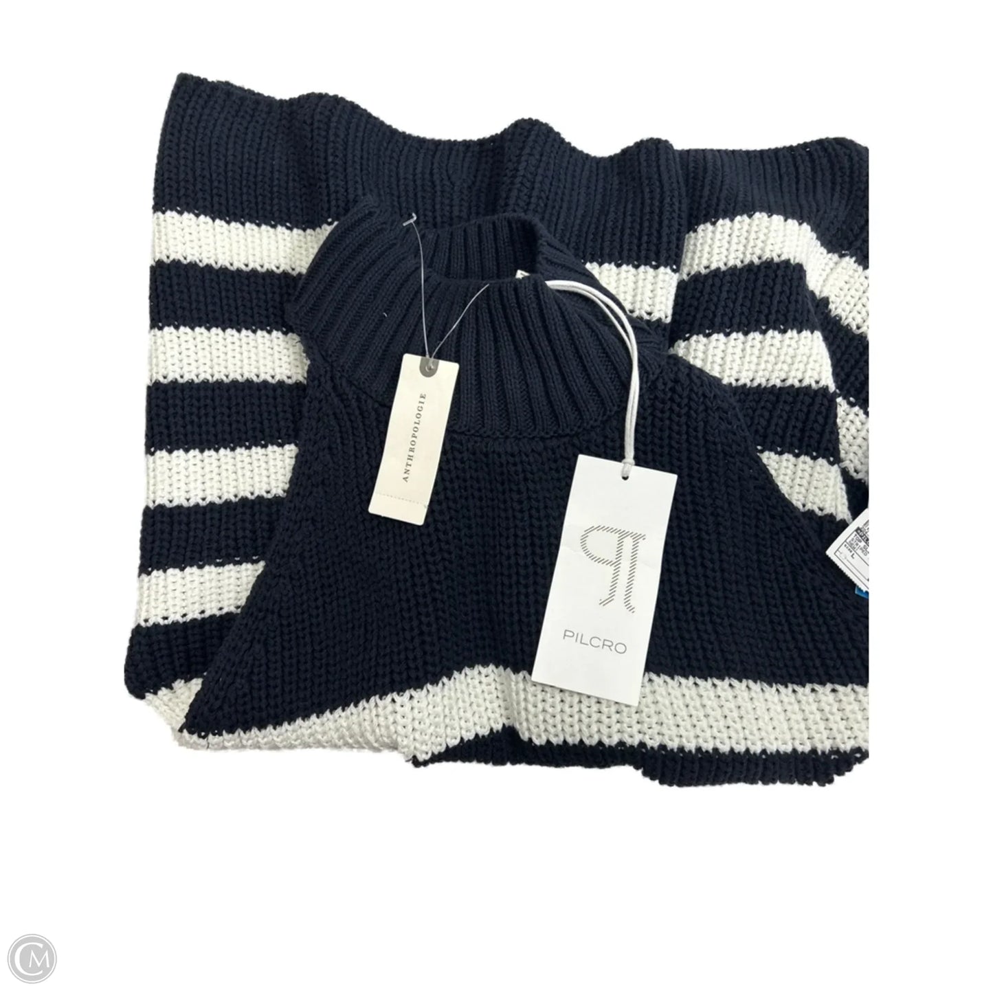 New Knit Sweater Top By Pilcro In Striped Pattern, Size: L