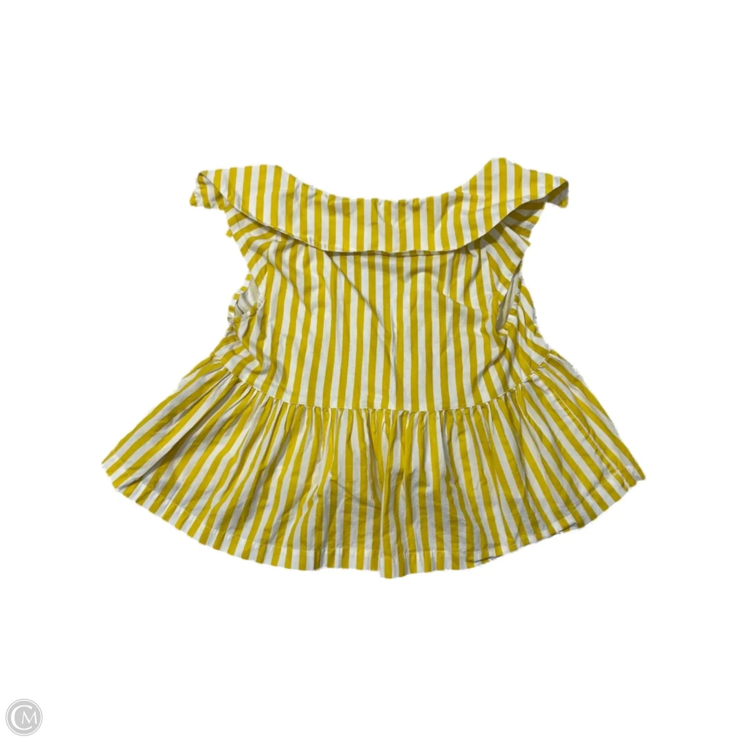 Top Sleeveless By Anthropologie In White & Yellow, Size: S