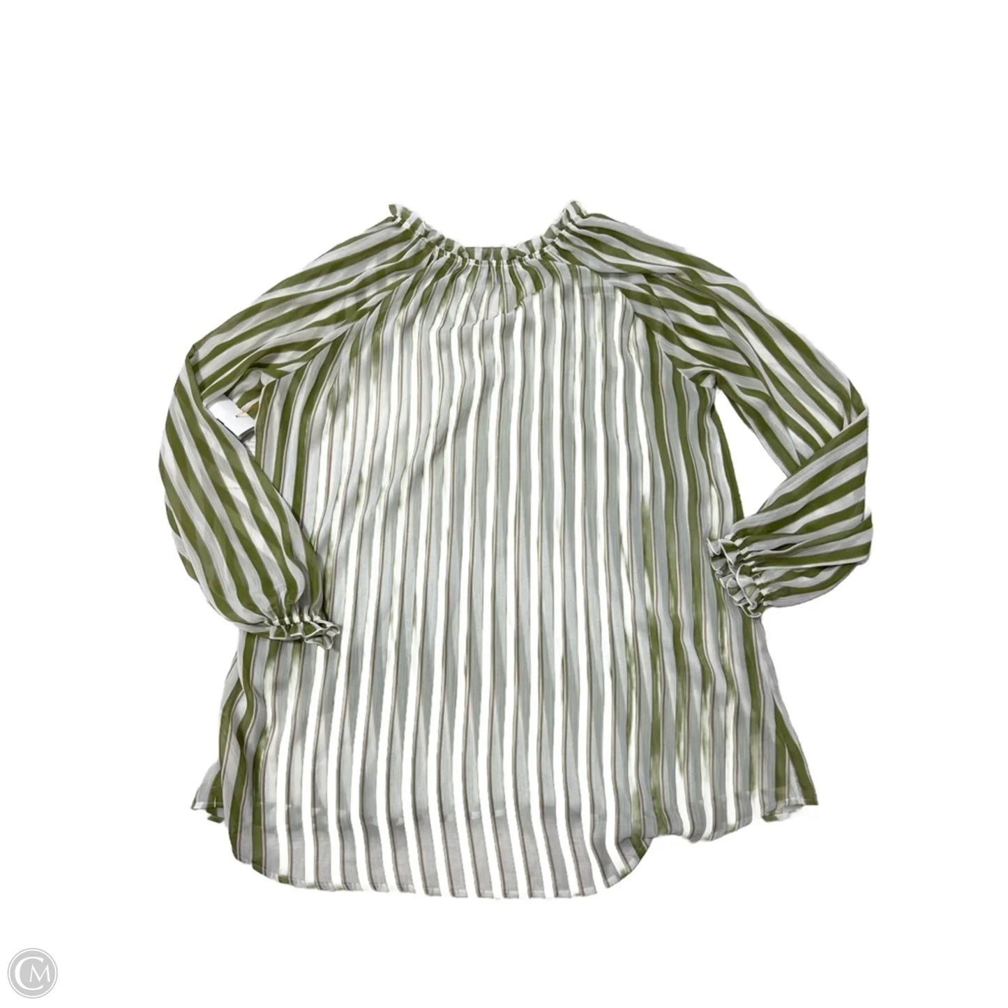 Top Long Sleeve By Show Me Your Mumu In Green & White, Size: L