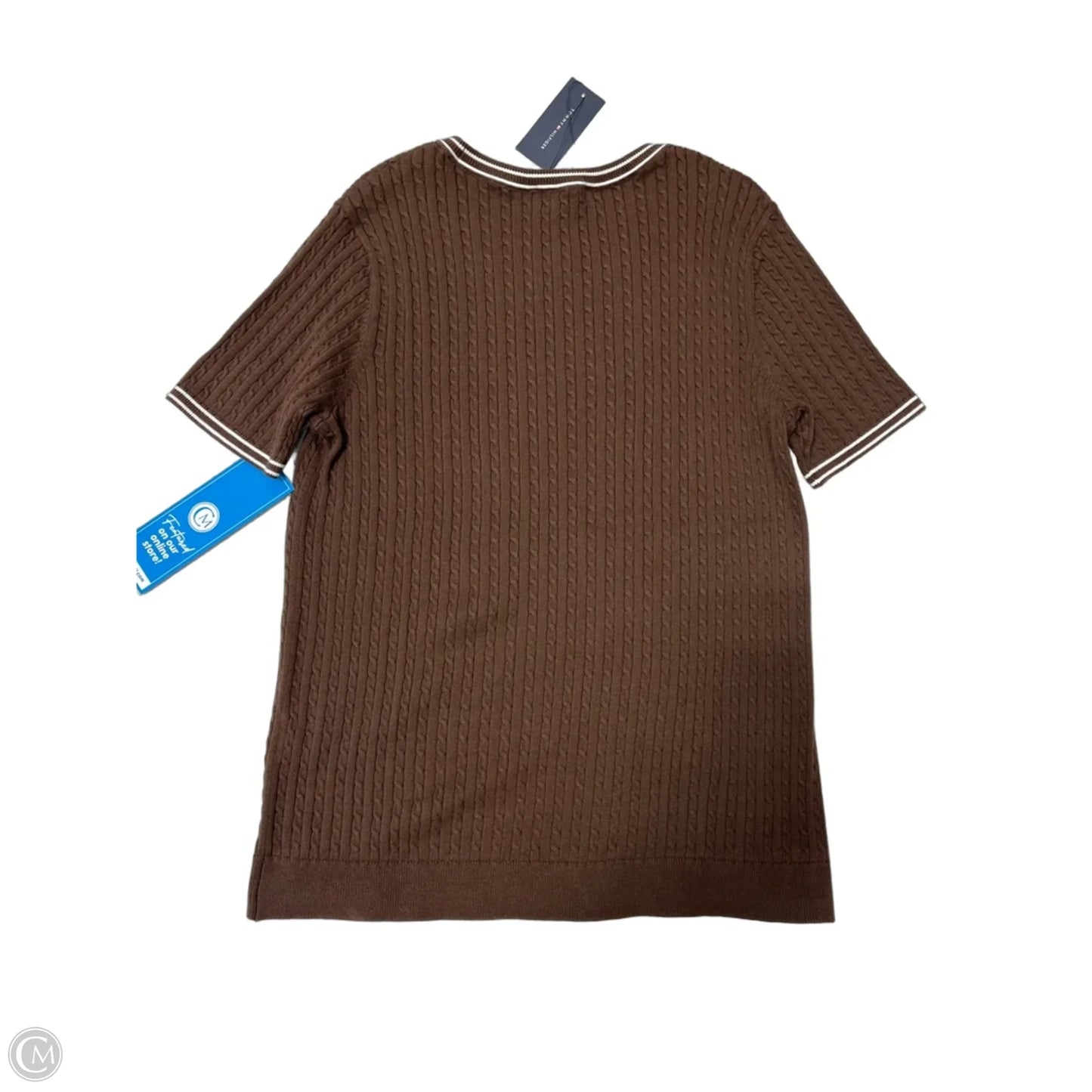 New! Sweater Short Sleeve By Tommy Hilfiger In Brown, Size: L