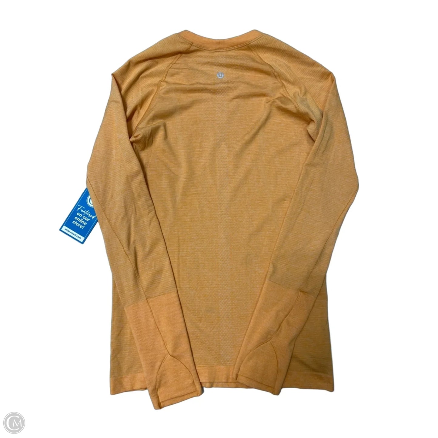 Athletic Top Long Sleeve Collar By Lululemon In Orange, Size: S