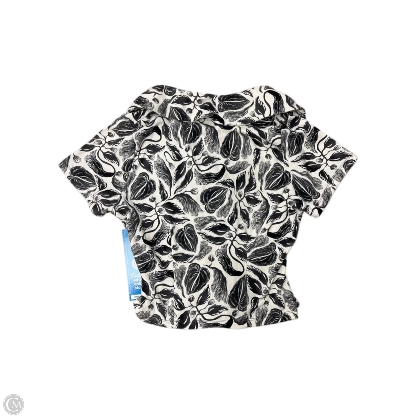 Top Short Sleeve By Maeve In Black & White, Size: L