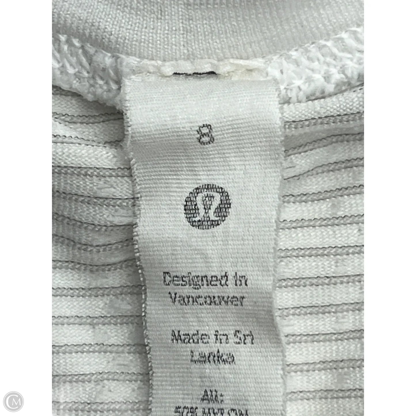 Athletic Top Short Sleeve By Lululemon In White, Size: 8