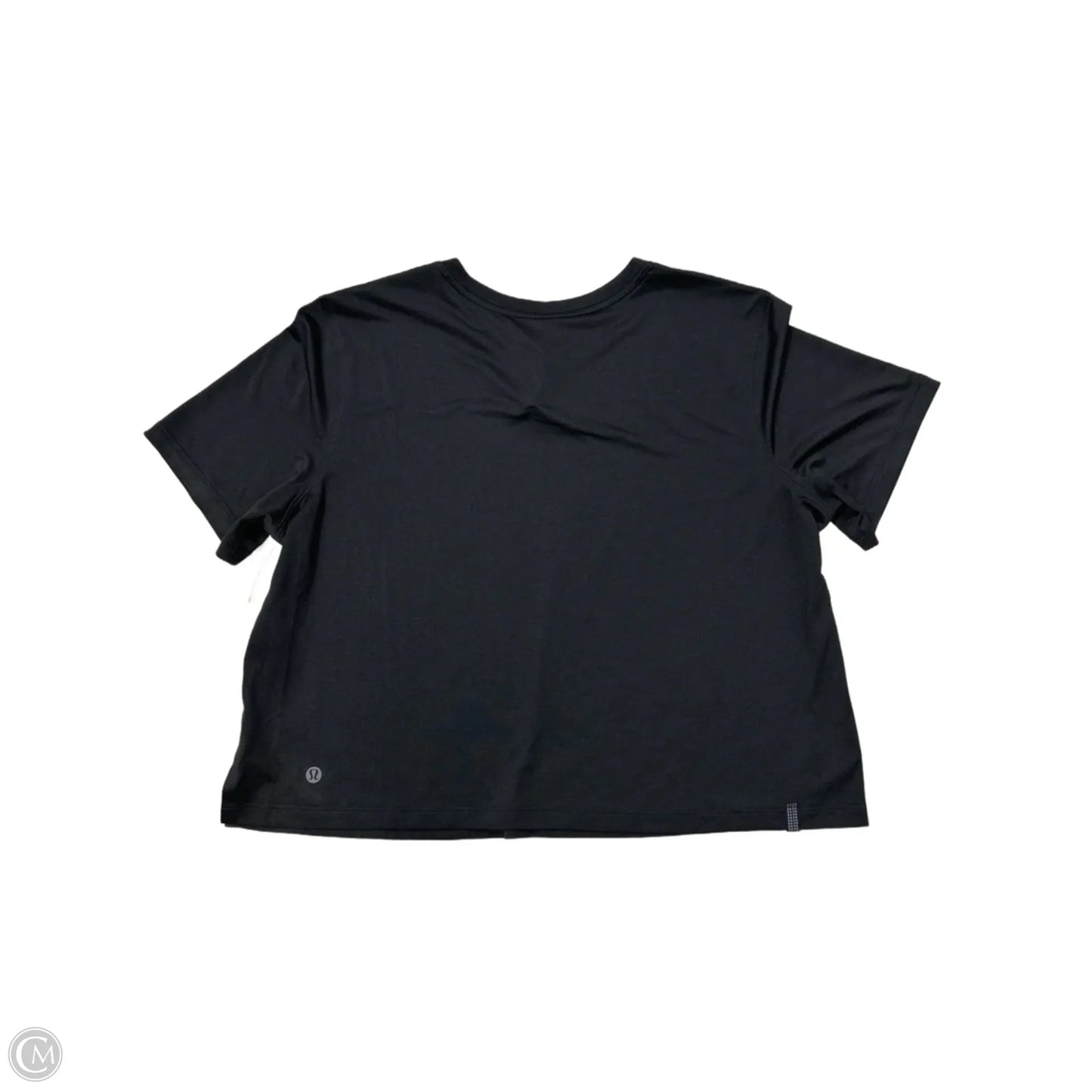 Athletic Top Short Sleeve By Lululemon In Black, Size: M