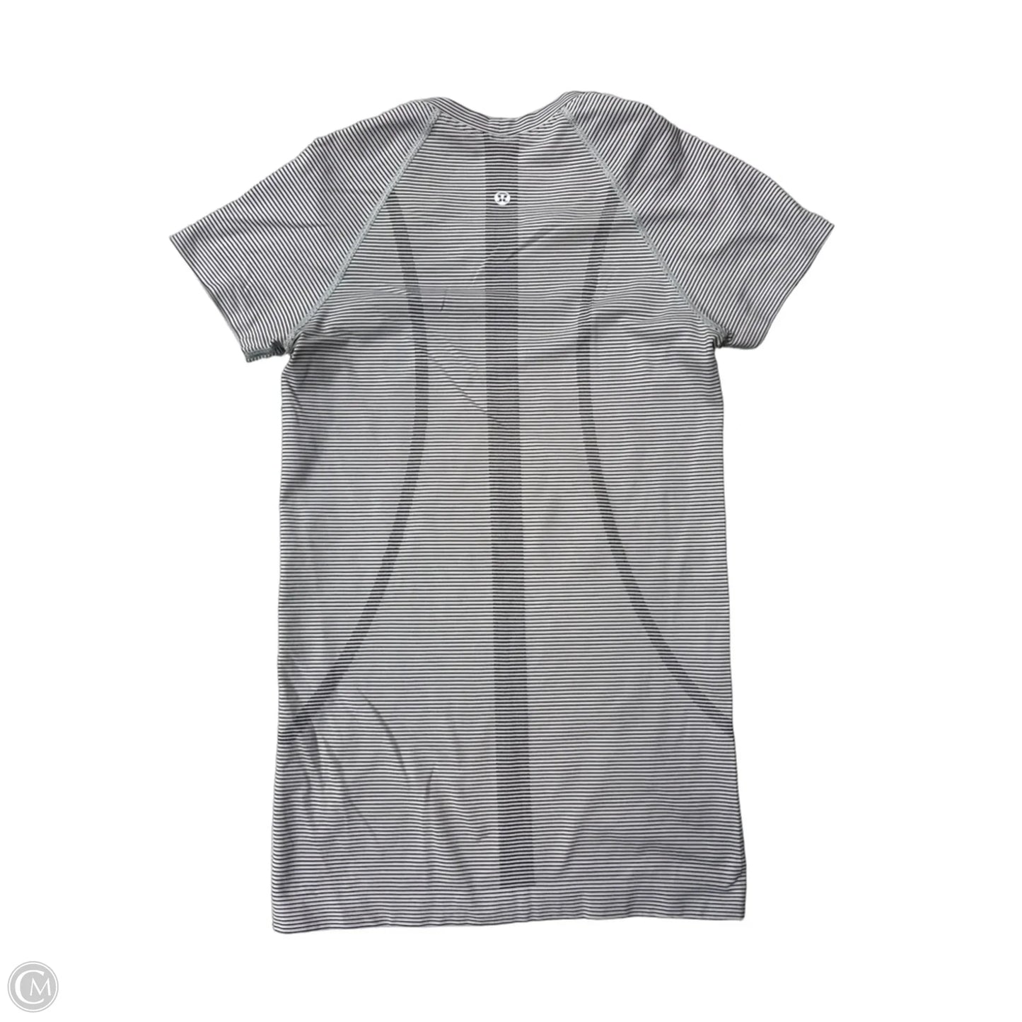 Athletic Top Short Sleeve By Lululemon In Striped Pattern, Size: S
