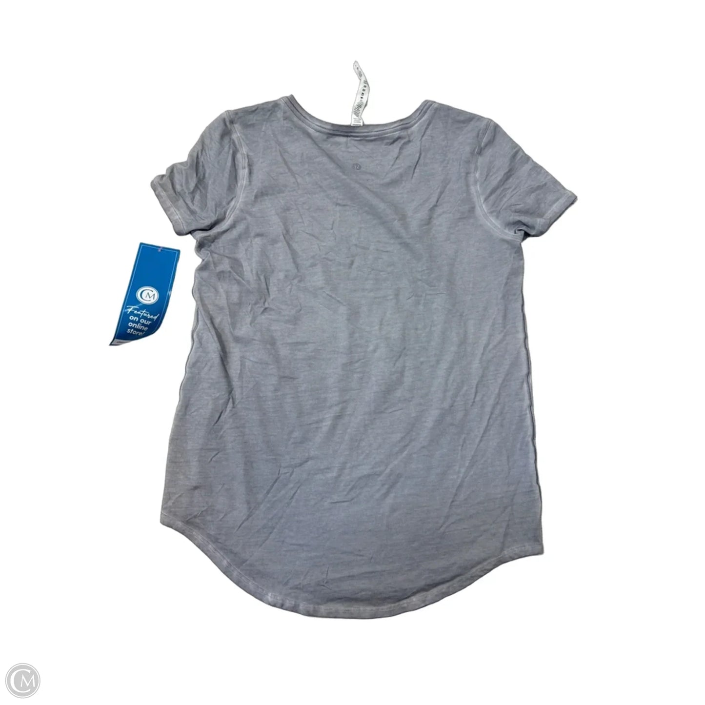 Athletic Top Short Sleeve By Lululemon In Grey, Size: 6