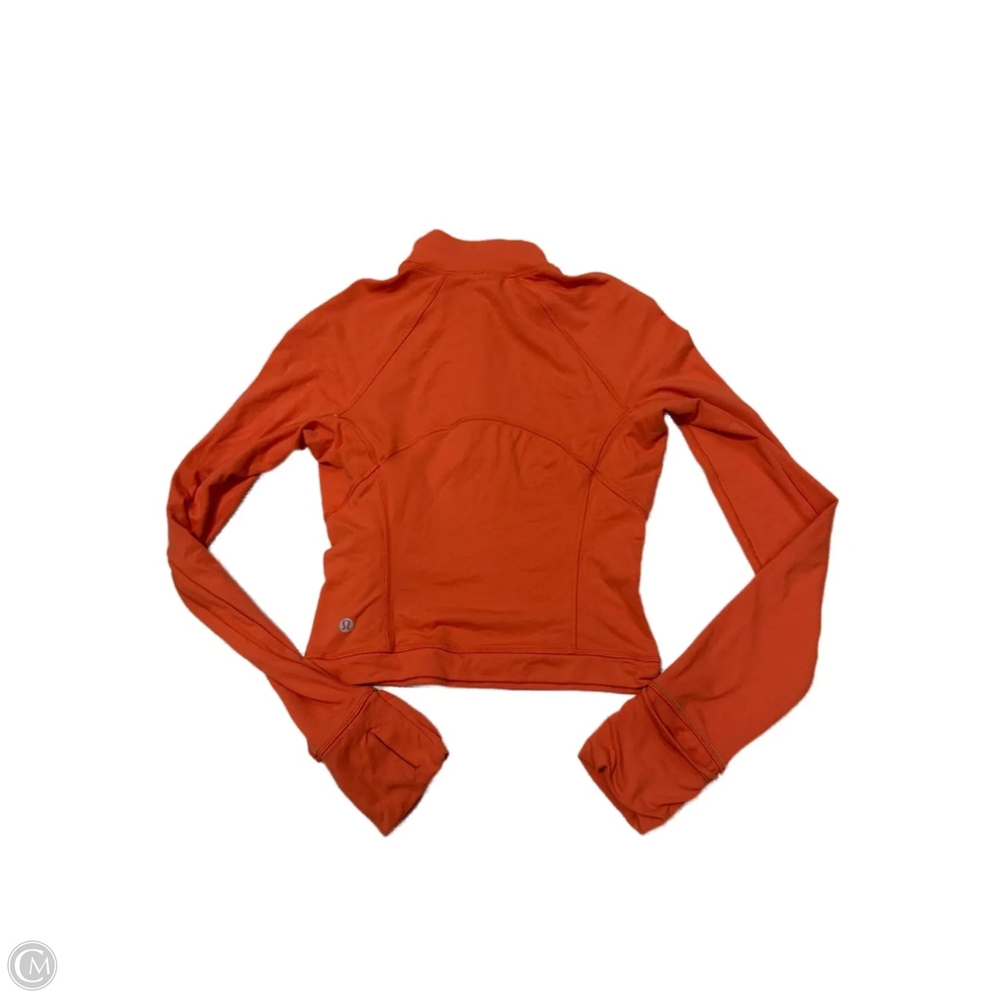 Athletic Top Long Sleeve Collar By Lululemon In Orange, Size: Xs