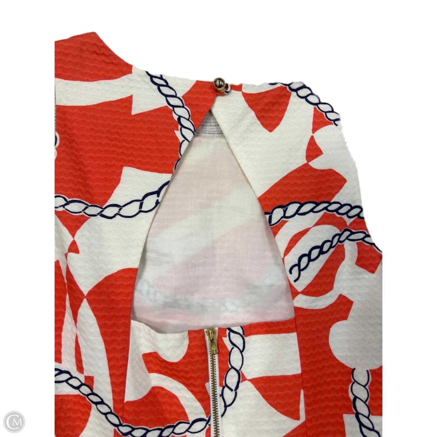 Dress Designer By Lilly Pulitzer In Orange & White, Size: Xs