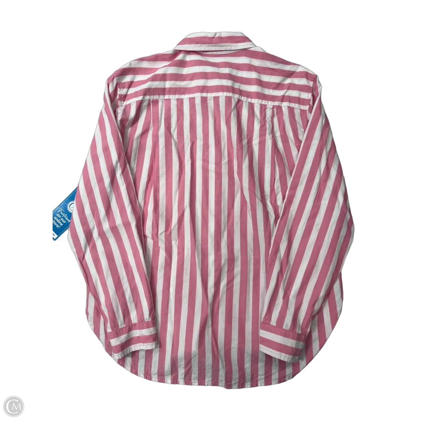 Blouse Long Sleeve By Loft In Striped Pattern, Size: M