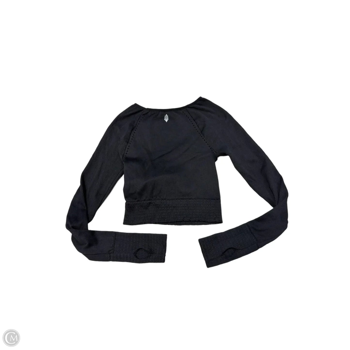 Athletic Top Long Sleeve Crewneck By Free People In Black, Size: M