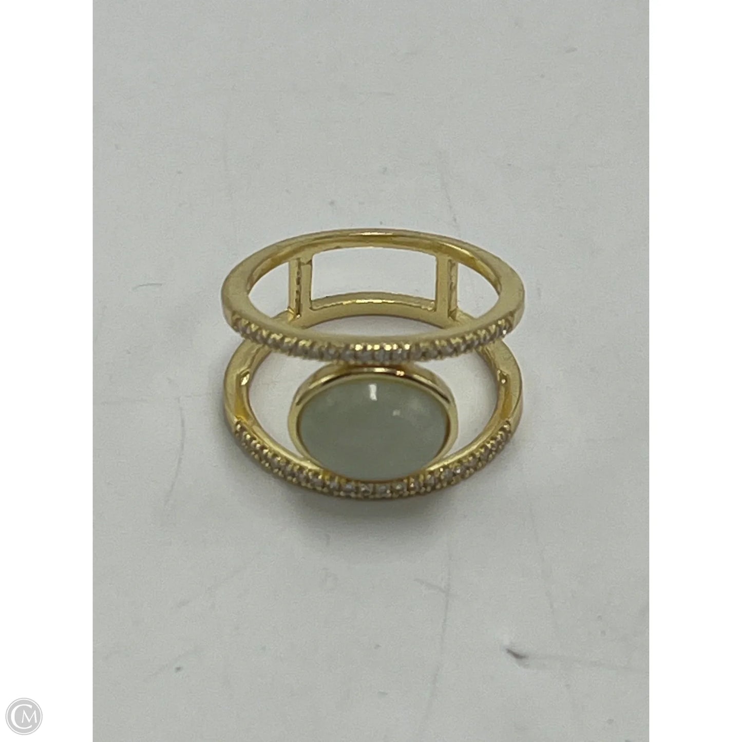 Statement Ring in Gold and Green, Size: