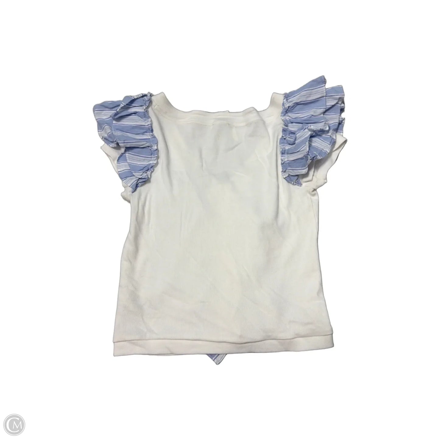 New! Top Short Sleeve By Maeve In Blue & White, Size: L