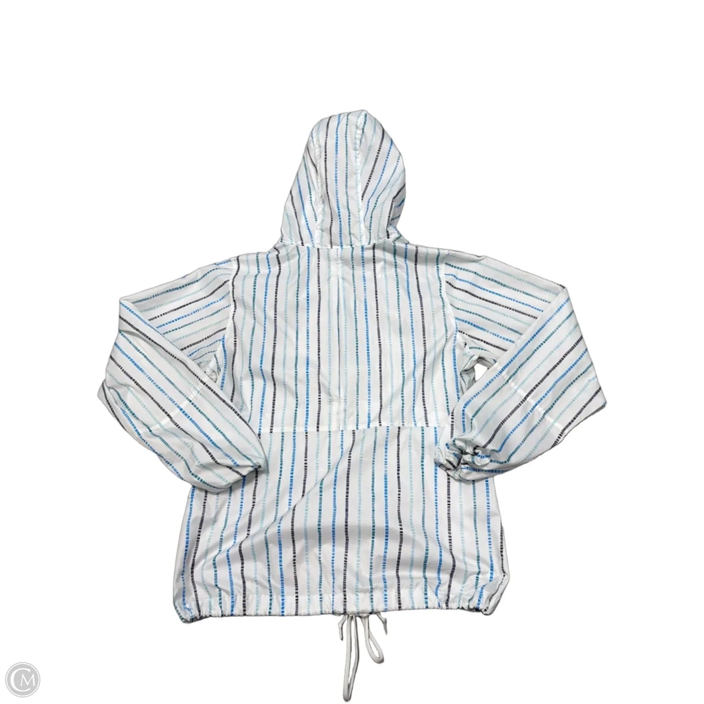 Coat Raincoat By Columbia In Blue & White, Size: M