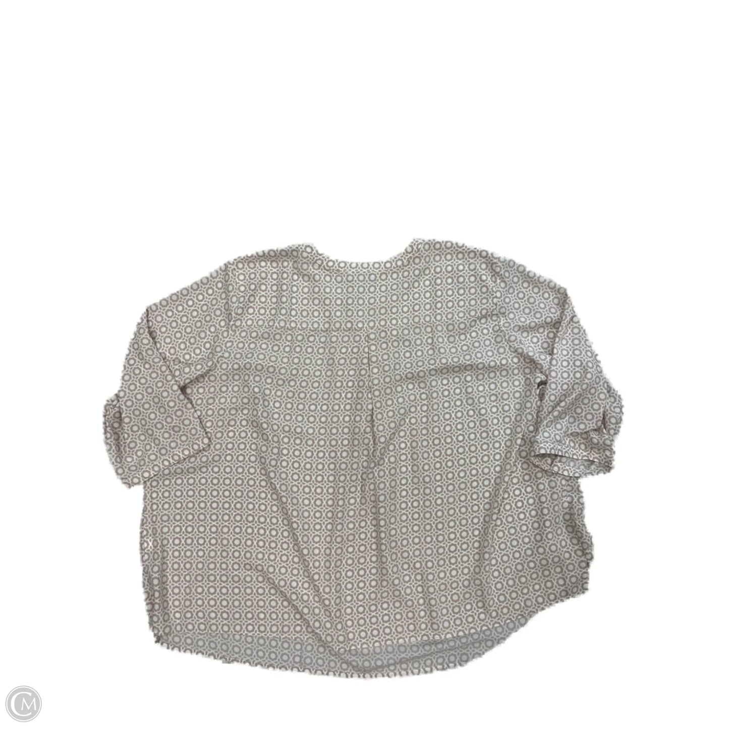 Top Long Sleeve By Croft And Barrow In Tan & White, Size: 6