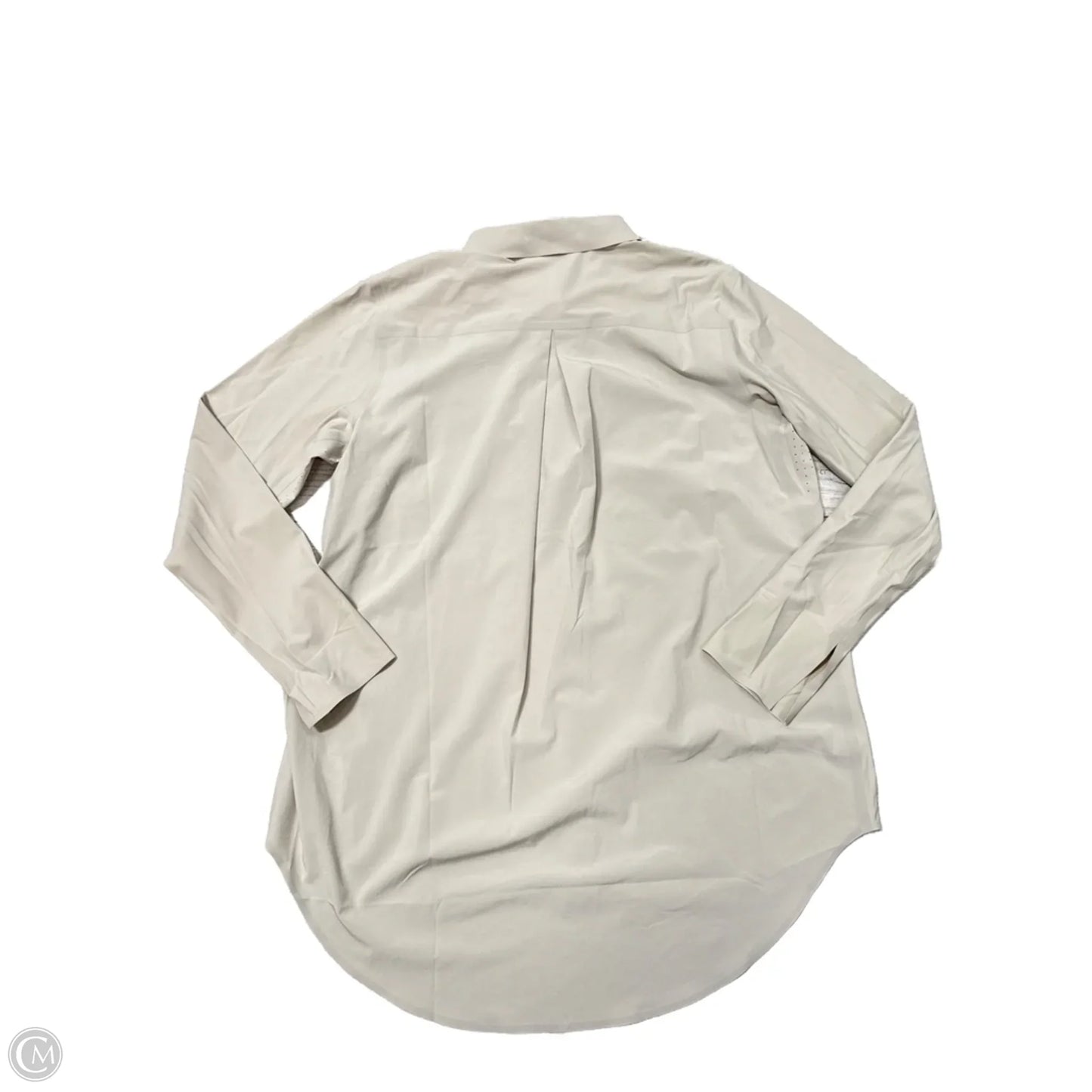 Athletic Top Long Sleeve Collar By Athleta In Tan, Size: M