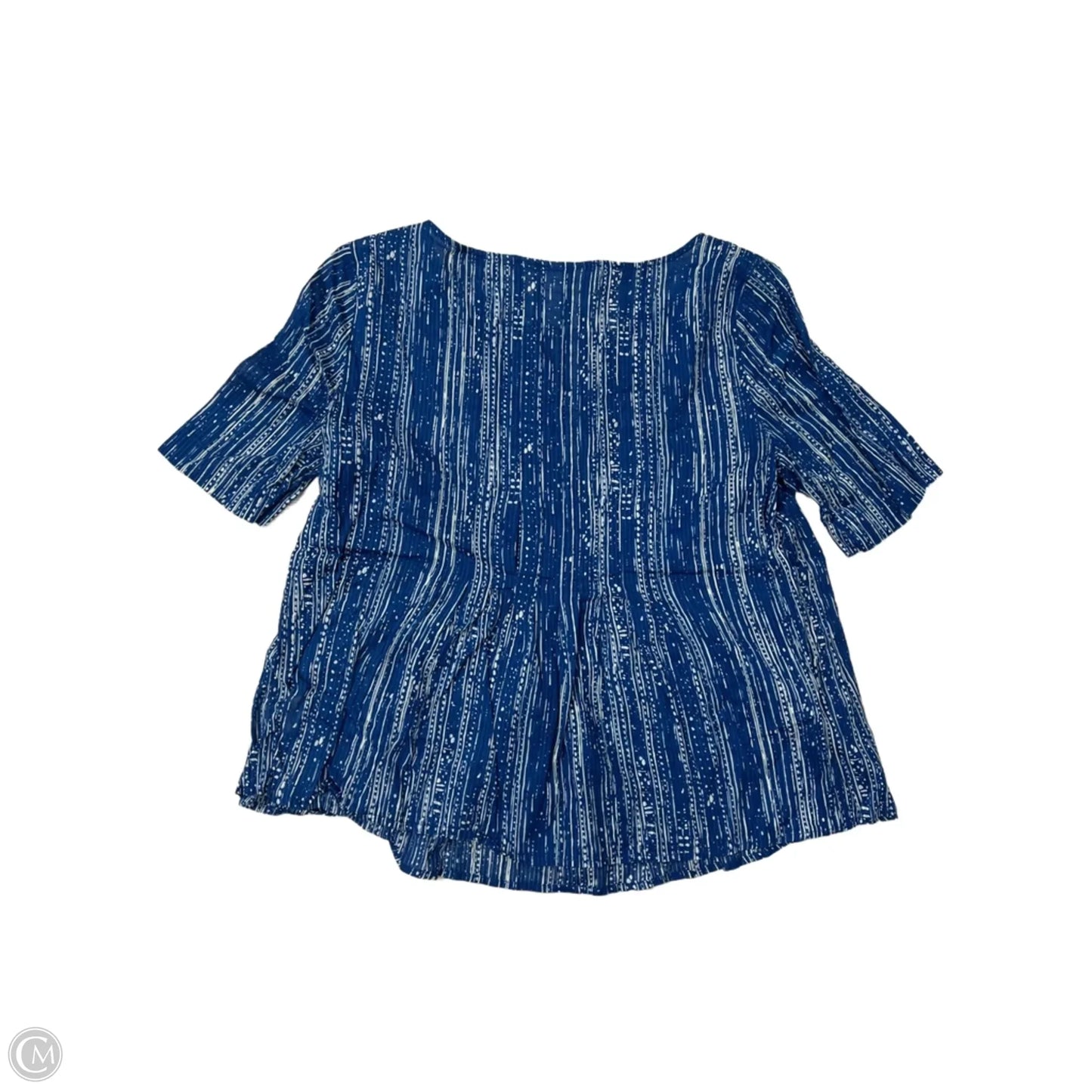 Top Short Sleeve By Maeve In Blue & White, Size: S