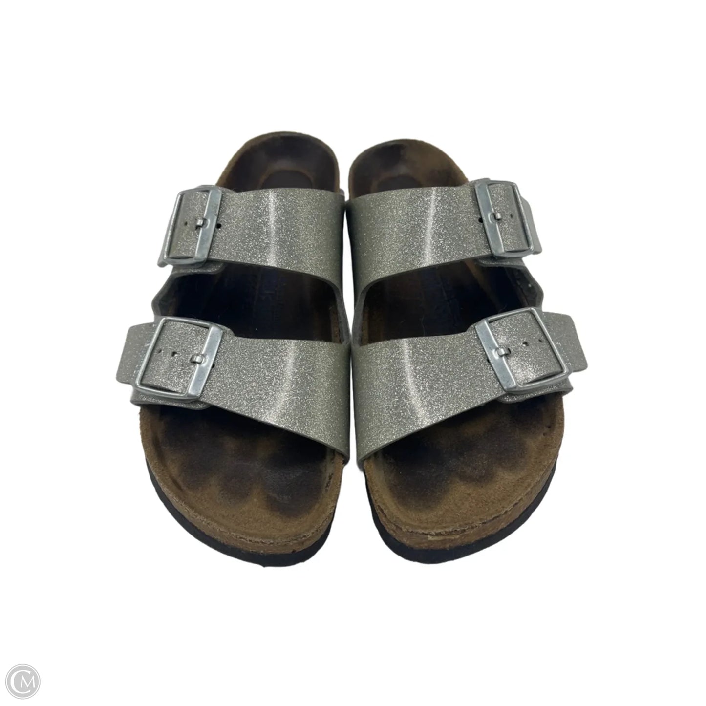 Shoes Designer By Birkenstock In Silver, Size: 6