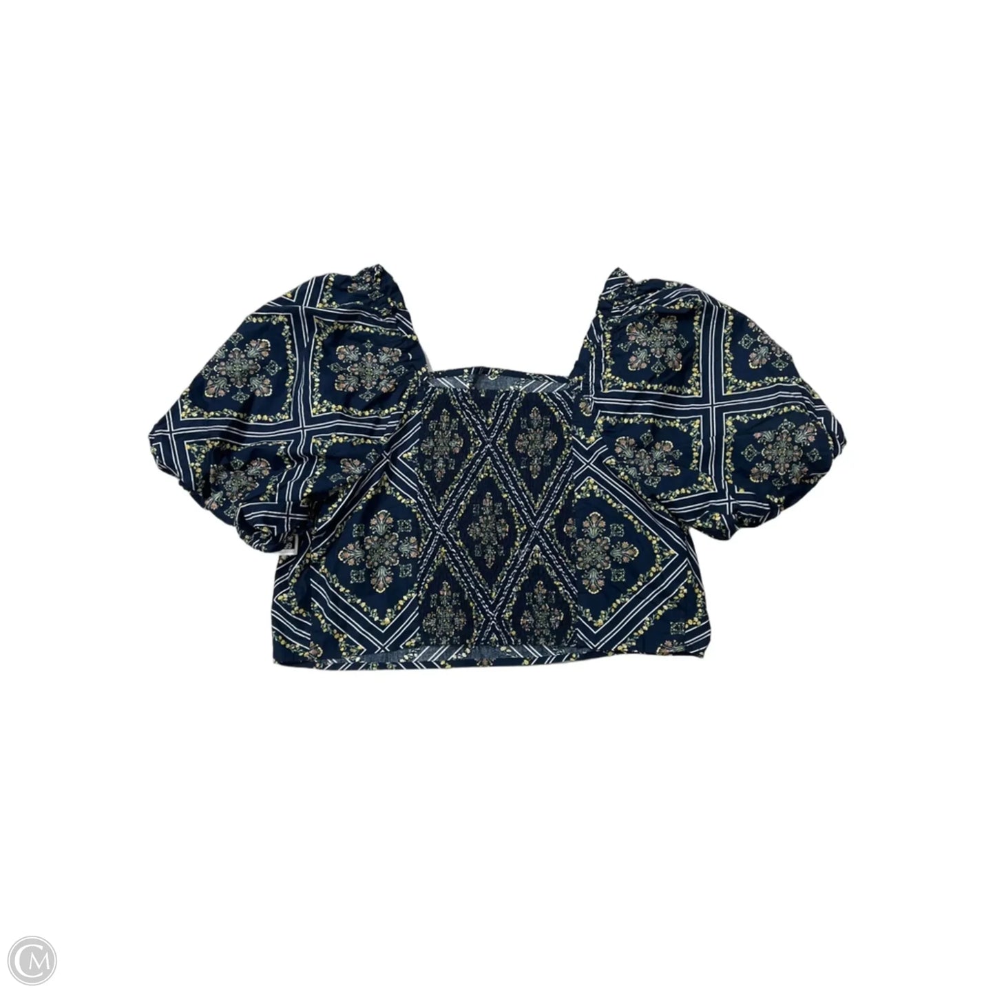 Top Short Sleeve By Loft In Navy, Size: L