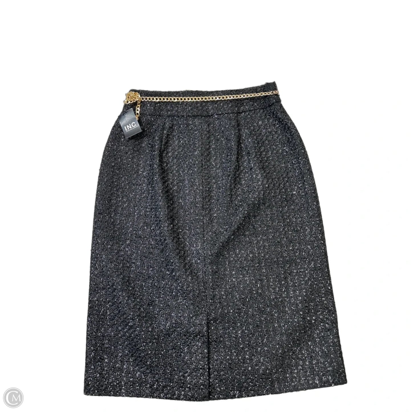 New! Skirt Midi By Inc In Black & Gold, Size: 2