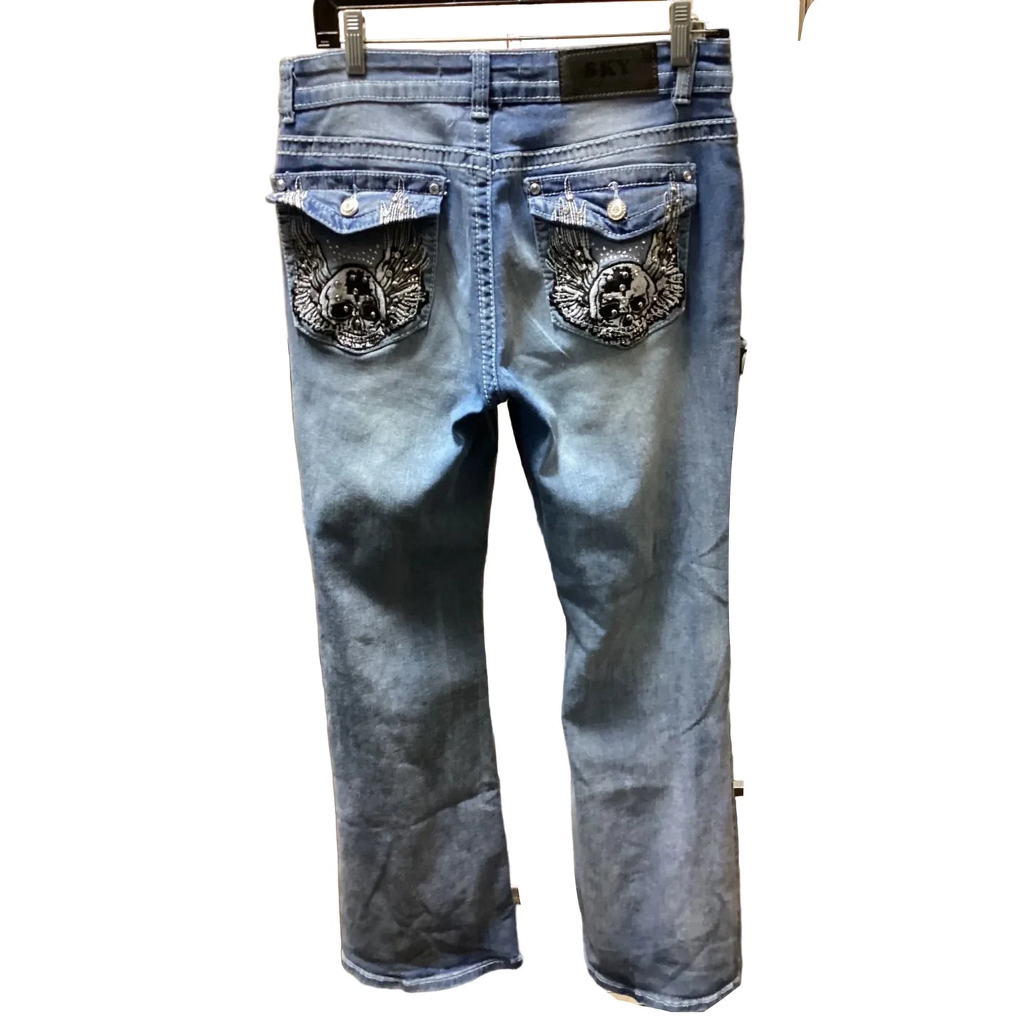 Jeans Straight By Sky In Blue Denim, Size: 14