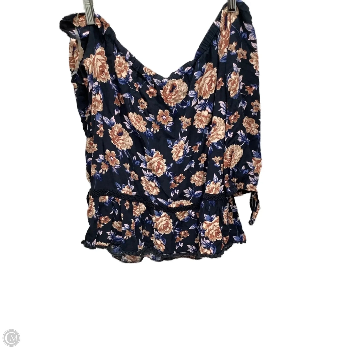 Top 3/4 Sleeve Basic By American Eagle In Floral, Size: M
