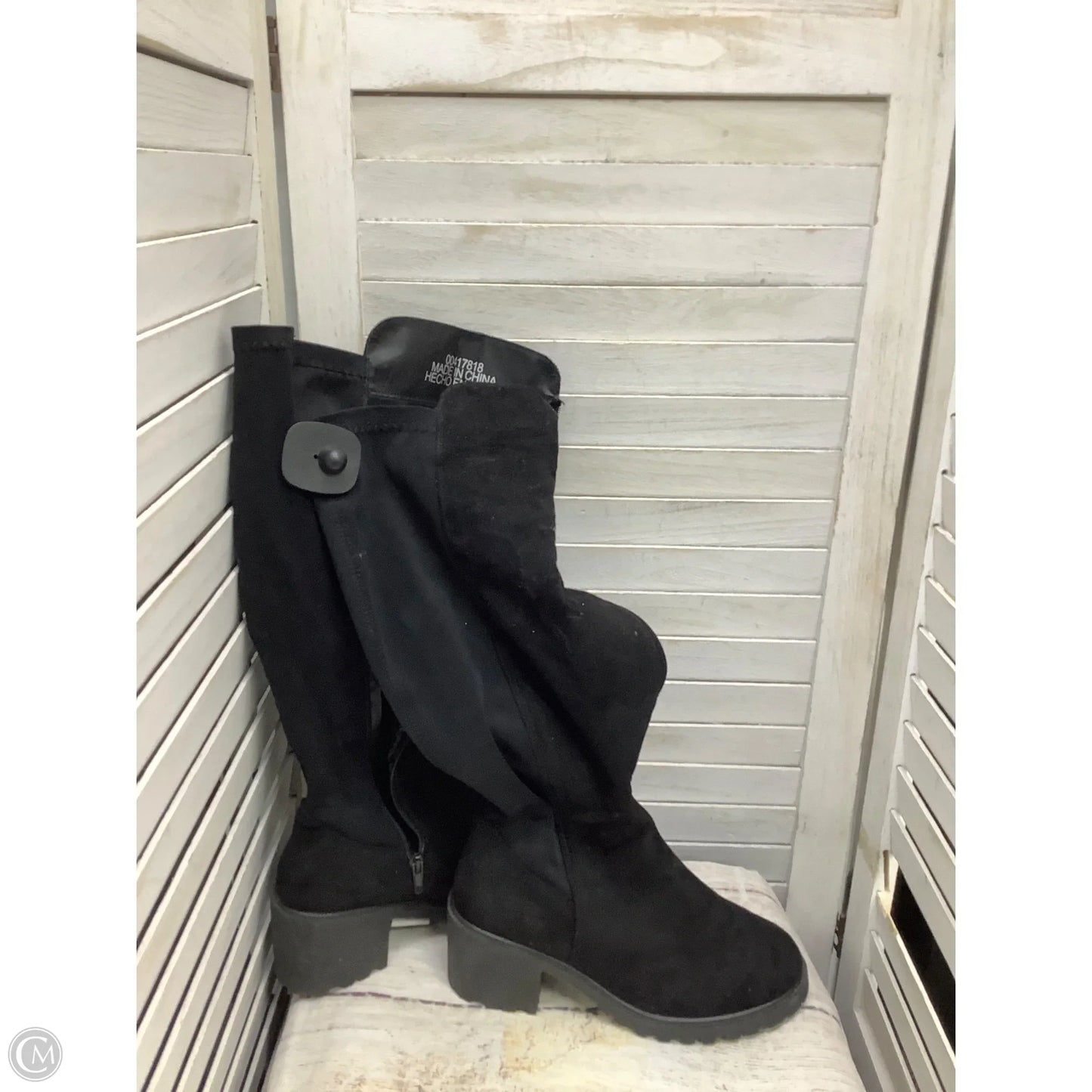 Boots Knee Heels By Forever 21 In Black, Size: 7