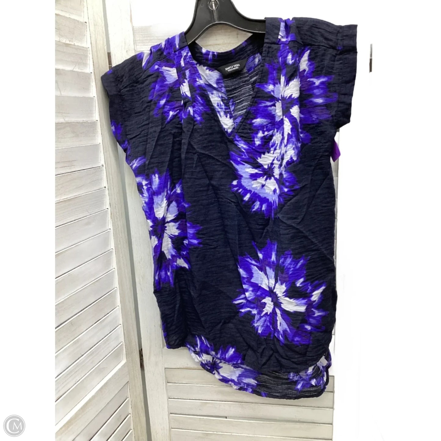 Top Short Sleeve By Simply Vera In Floral Print, Size: Xs