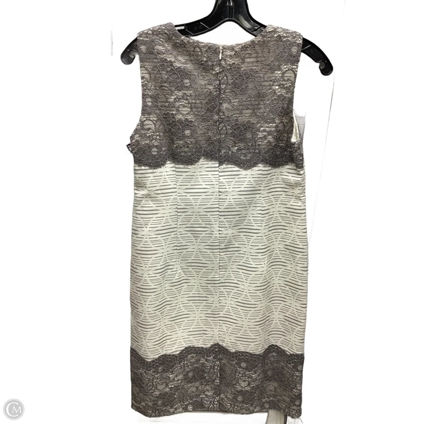 Dress Casual Midi By Loft In Cream & Grey, Size: 2