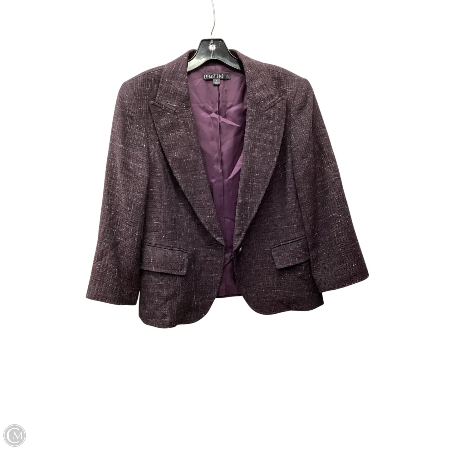 Blazer Designer By Lafayette 148 In Purple, Size: 8