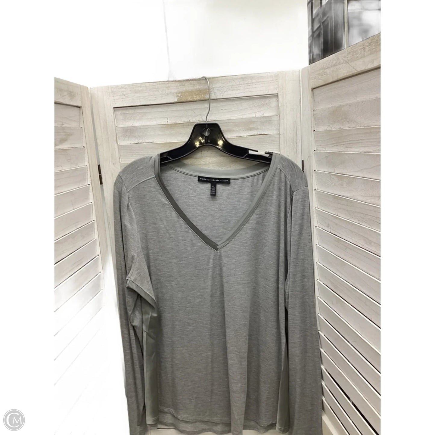 Top Long Sleeve By White House Black Market In Grey, Size: Xl