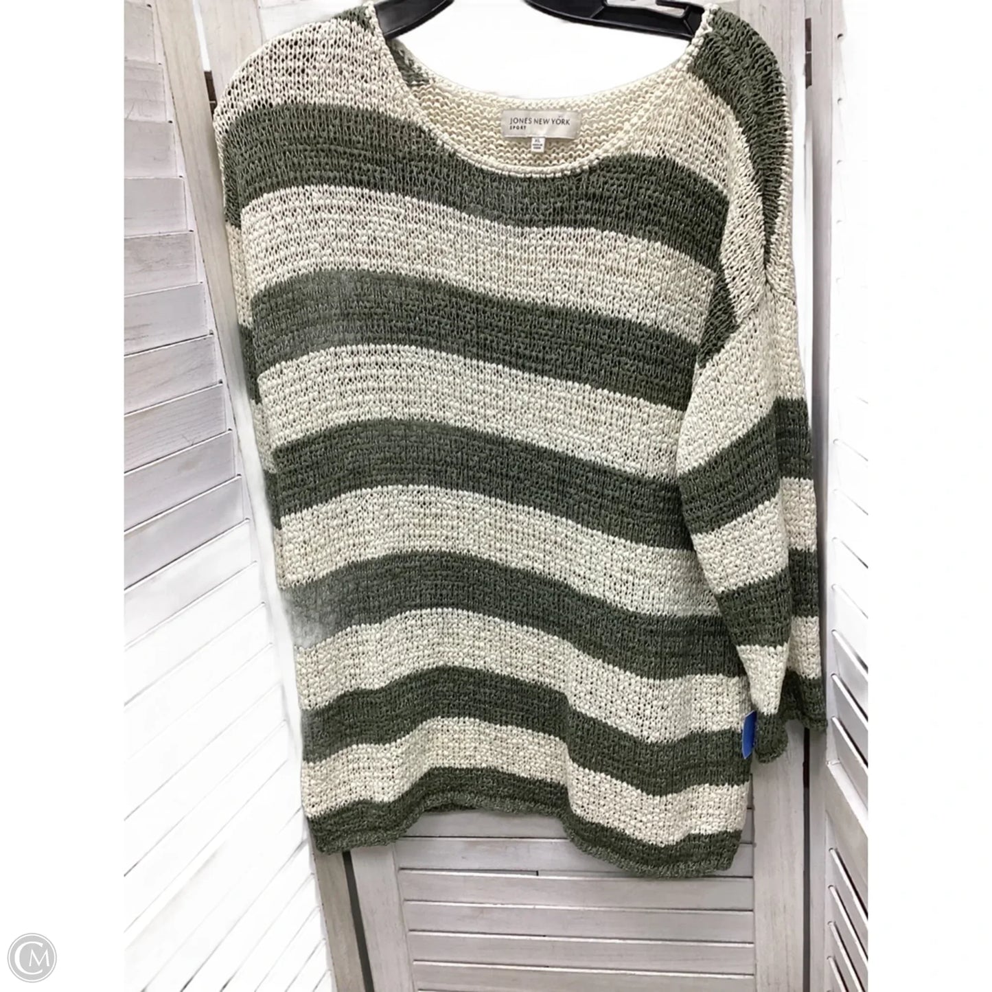 Sweater By Jones New York In Striped Pattern, Size: Xl
