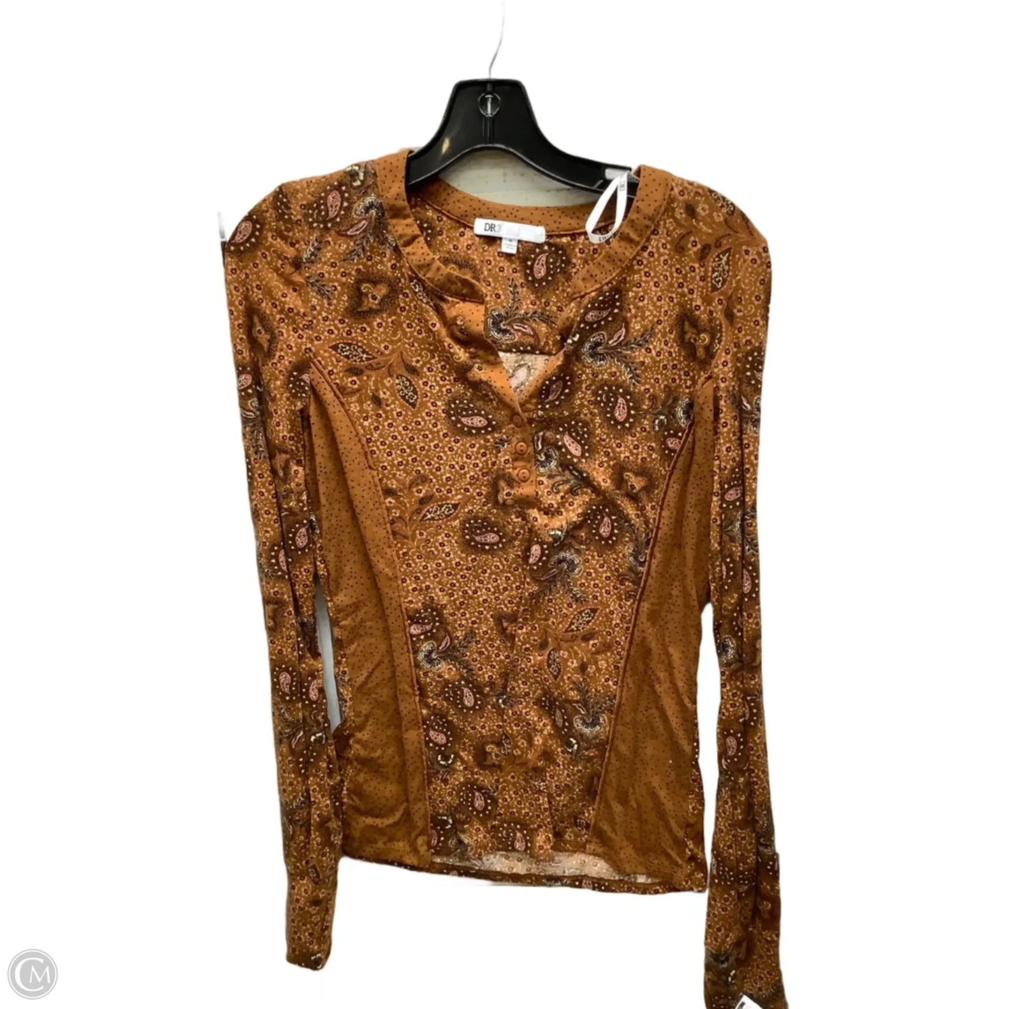 Top Long Sleeve By Dr2 In Paisley Print, Size: M