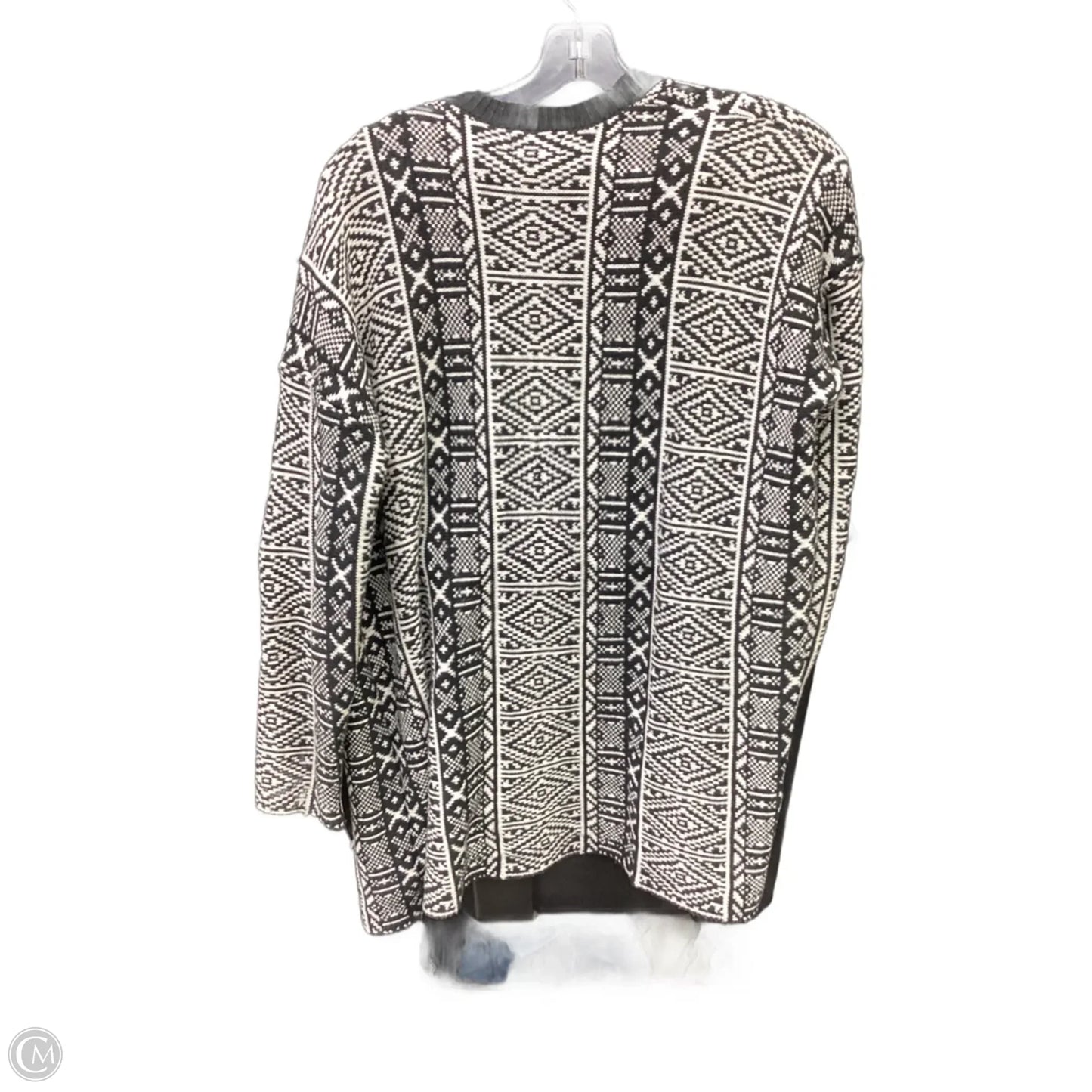 Sweater Cardigan By Old Navy In Black & White, Size: S