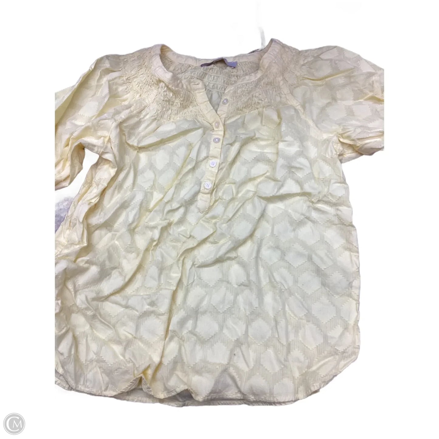 Top Short Sleeve By Loft In Yellow, Size: Xs