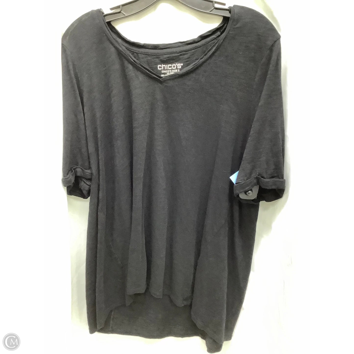 Top Short Sleeve By Chicos In Black, Size: L