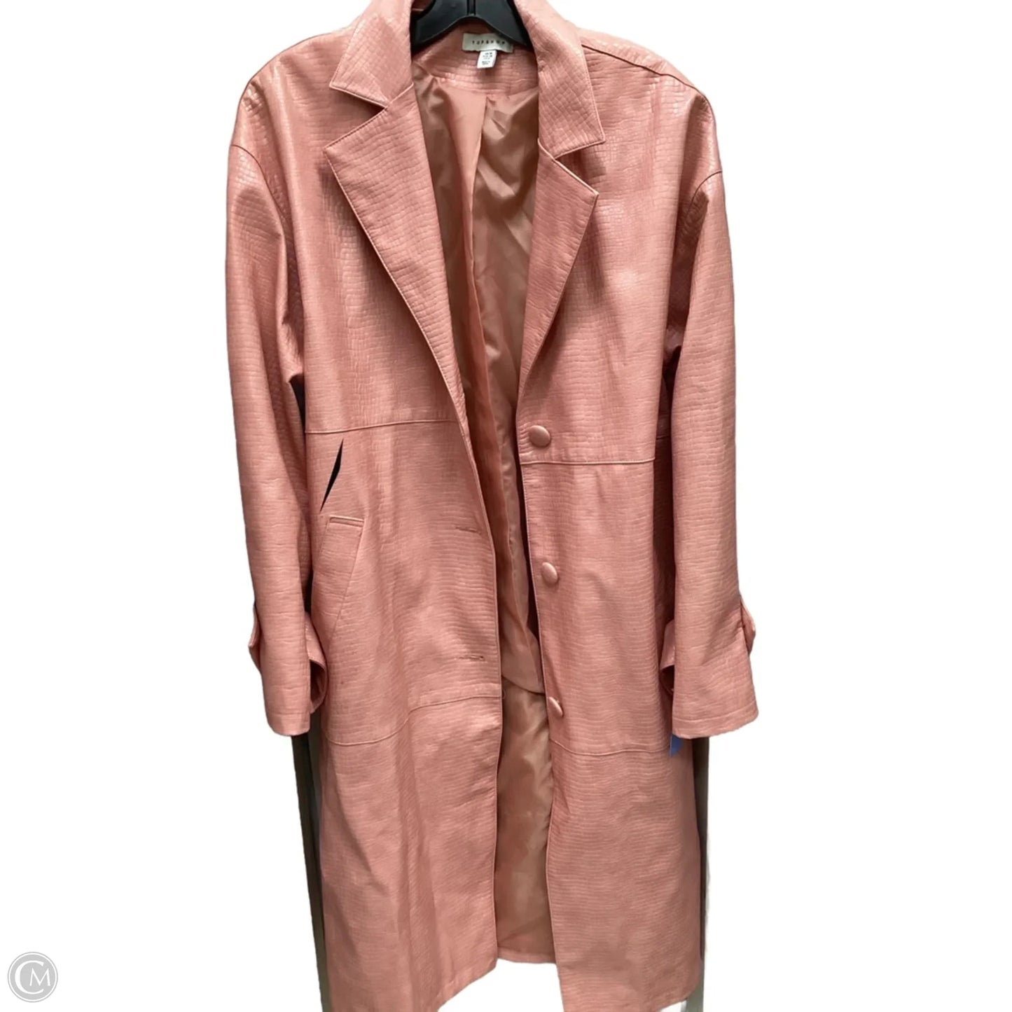 Coat Trench Coat By Top Shop In Pink, Size: 6