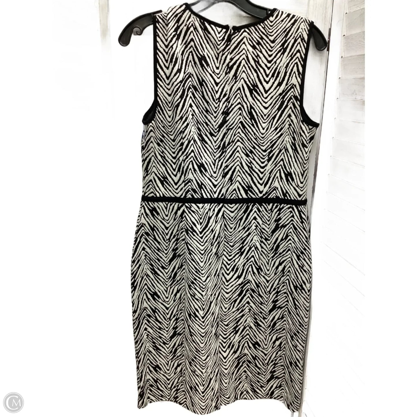 Dress Casual Midi By Ann Taylor In Black & Cream, Size: 6