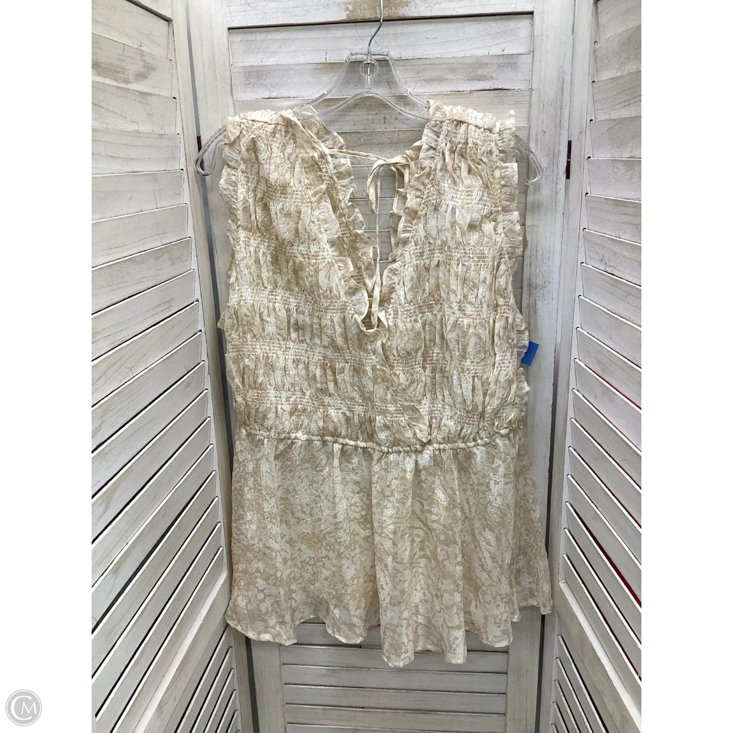 Top Sleeveless By Torrid In Cream & Tan, Size: 1x