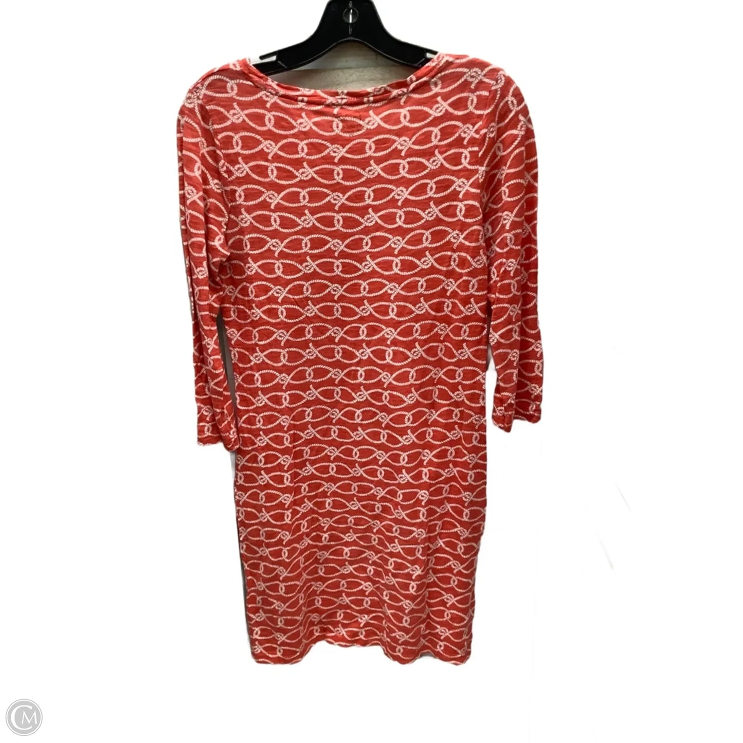 Dress Casual Midi By Vineyard Vines In Orange & White, Size: Xs