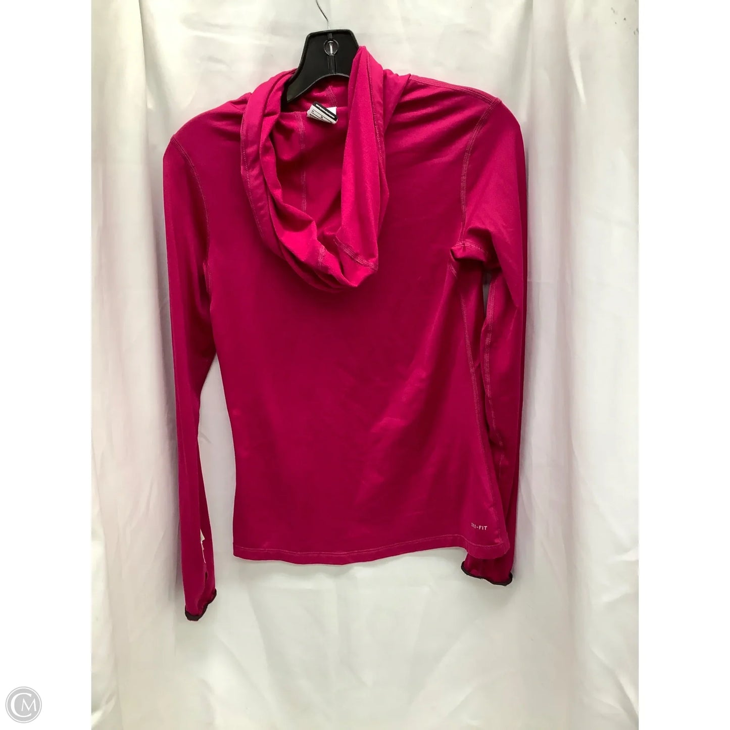 Athletic Top Long Sleeve Hoodie By Nike Apparel In Pink, Size: M