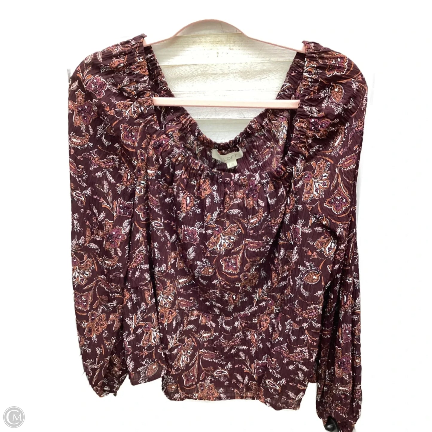 Top Long Sleeve By Loft In Multi-colored, Size: S