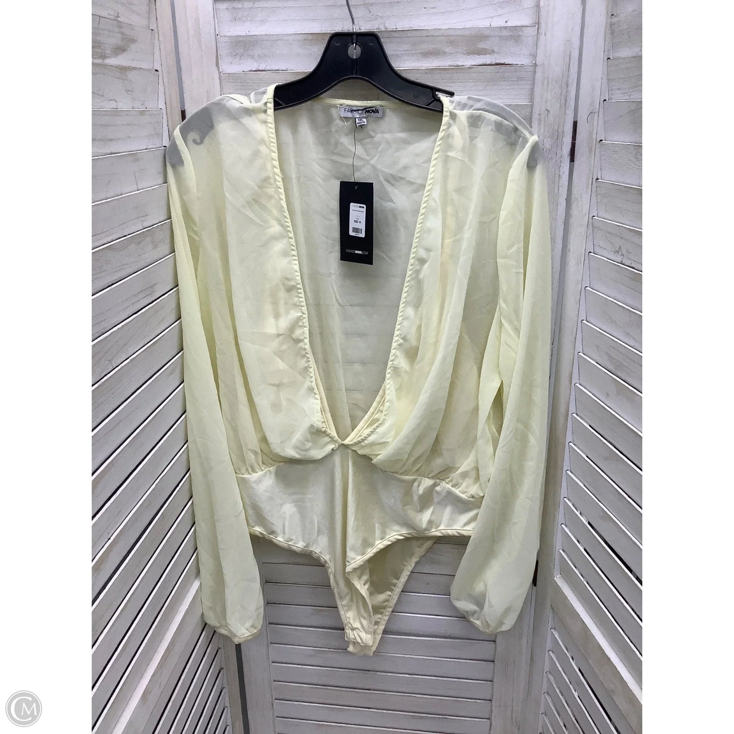 Bodysuit By Fashion Nova In Ivory, Size: 1x