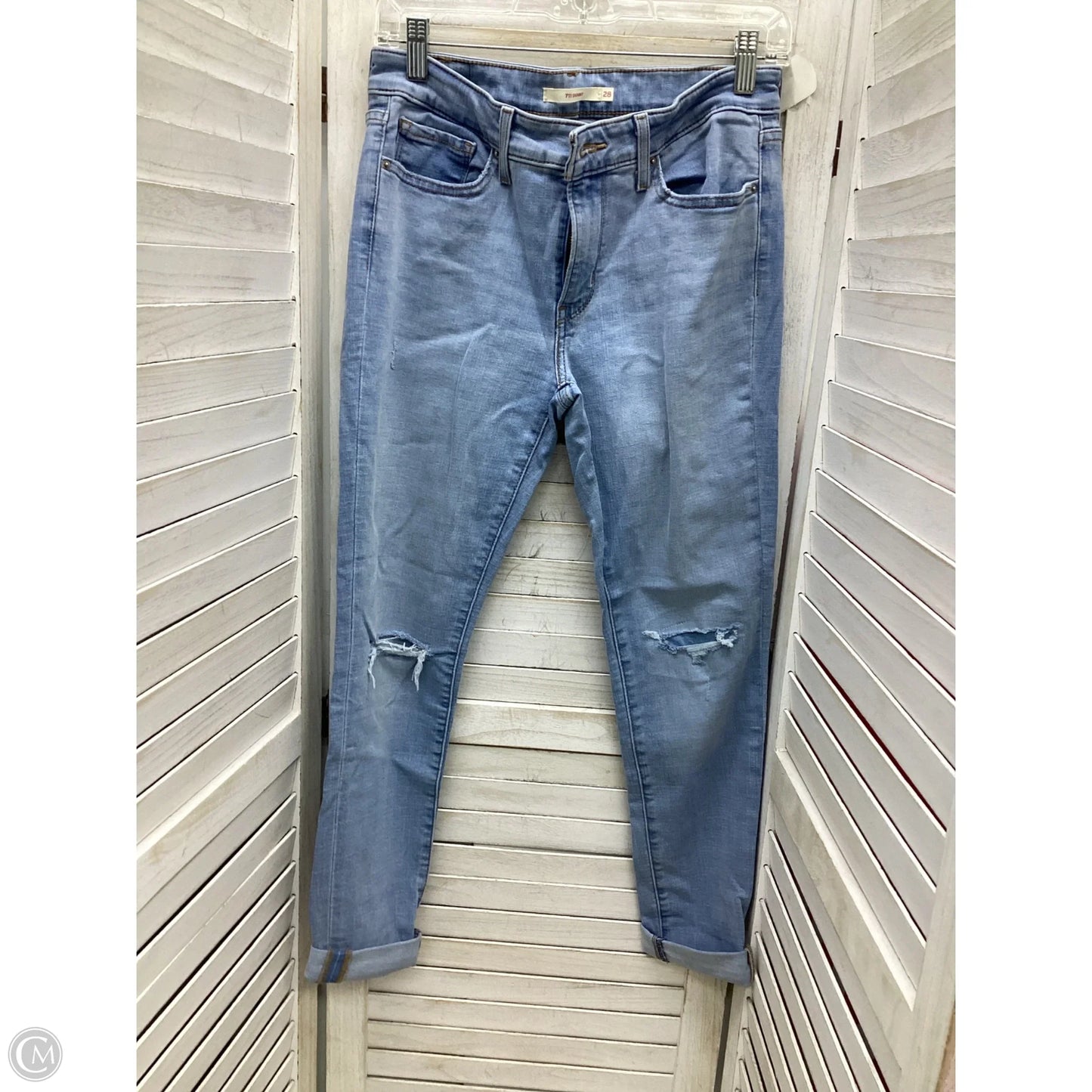 Jeans Skinny By Levis In Blue Denim, Size: 6