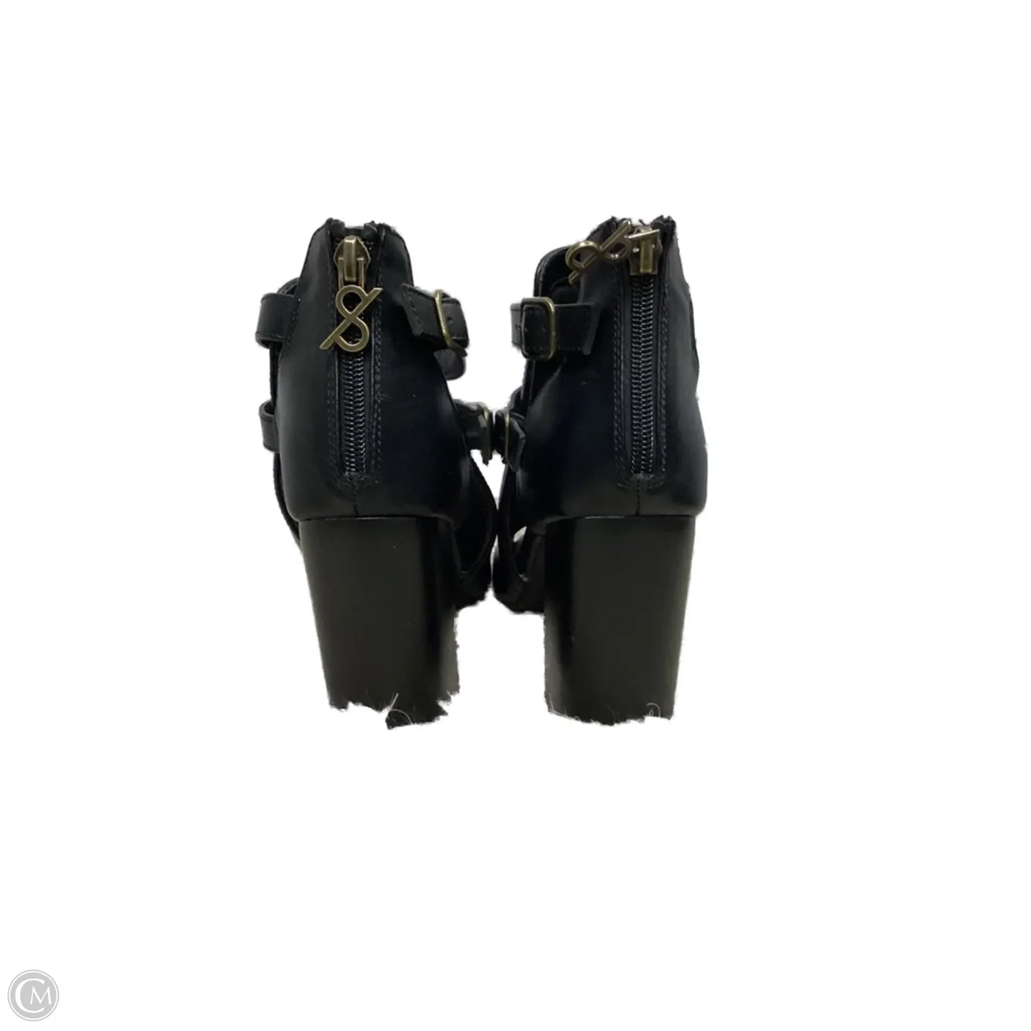 Boots Ankle Heels By Clothes Mentor In Black, Size: 5.5