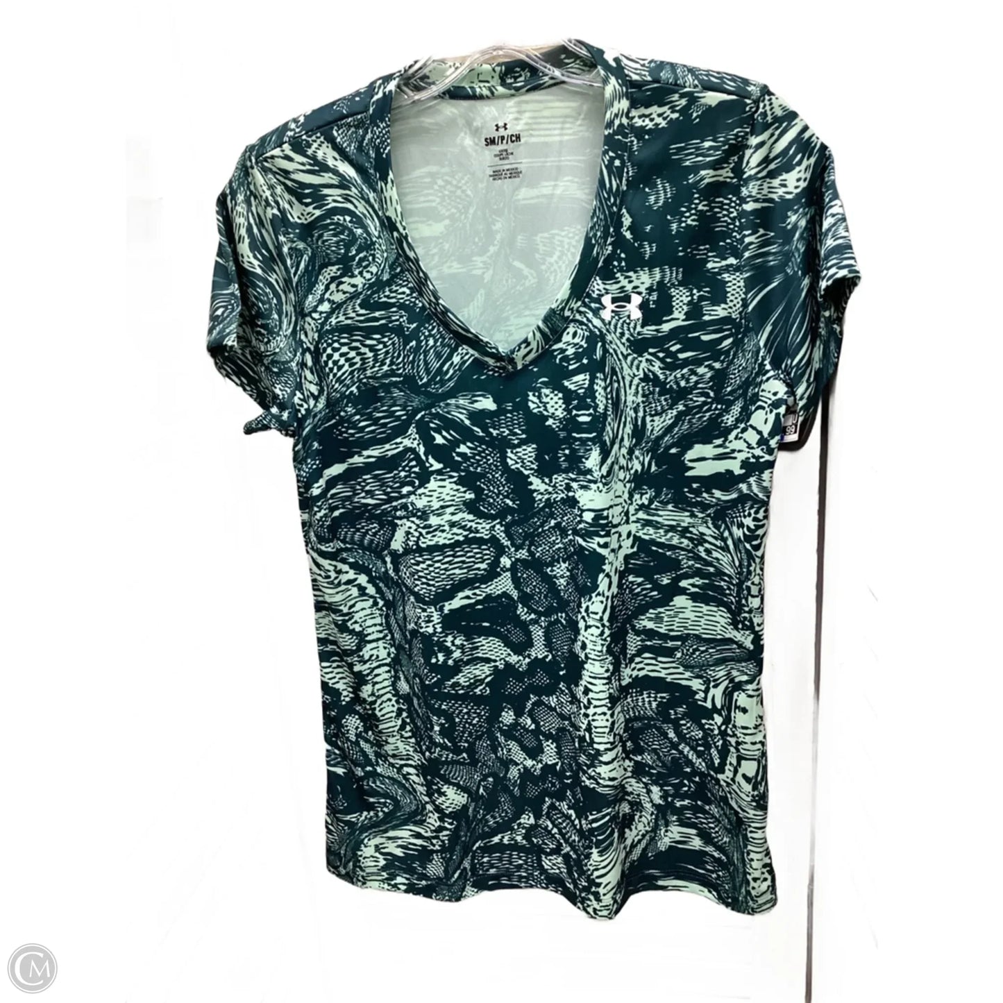 Athletic Top Short Sleeve By Under Armour In Green, Size: S