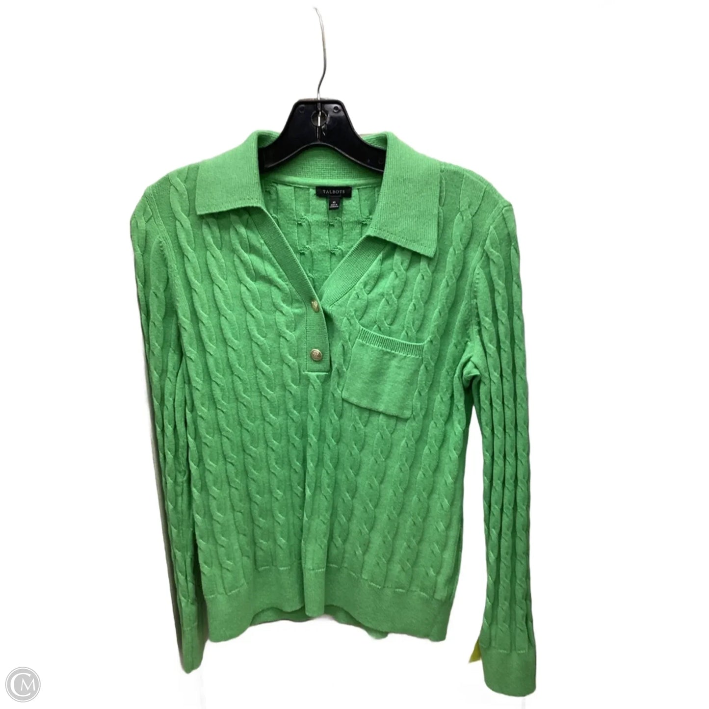 Top Long Sleeve By Talbots In Green, Size: Xs