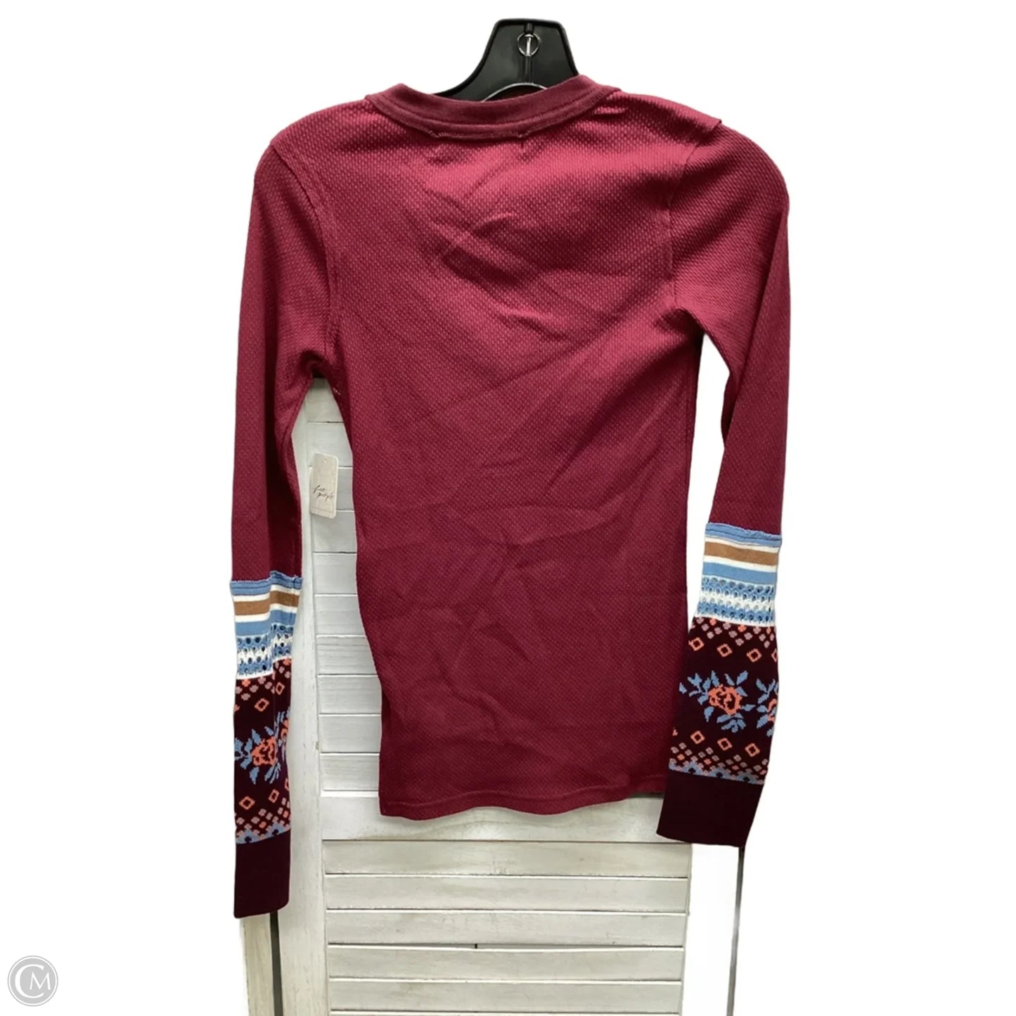 Top Long Sleeve By We The Free In Maroon, Size: Xs