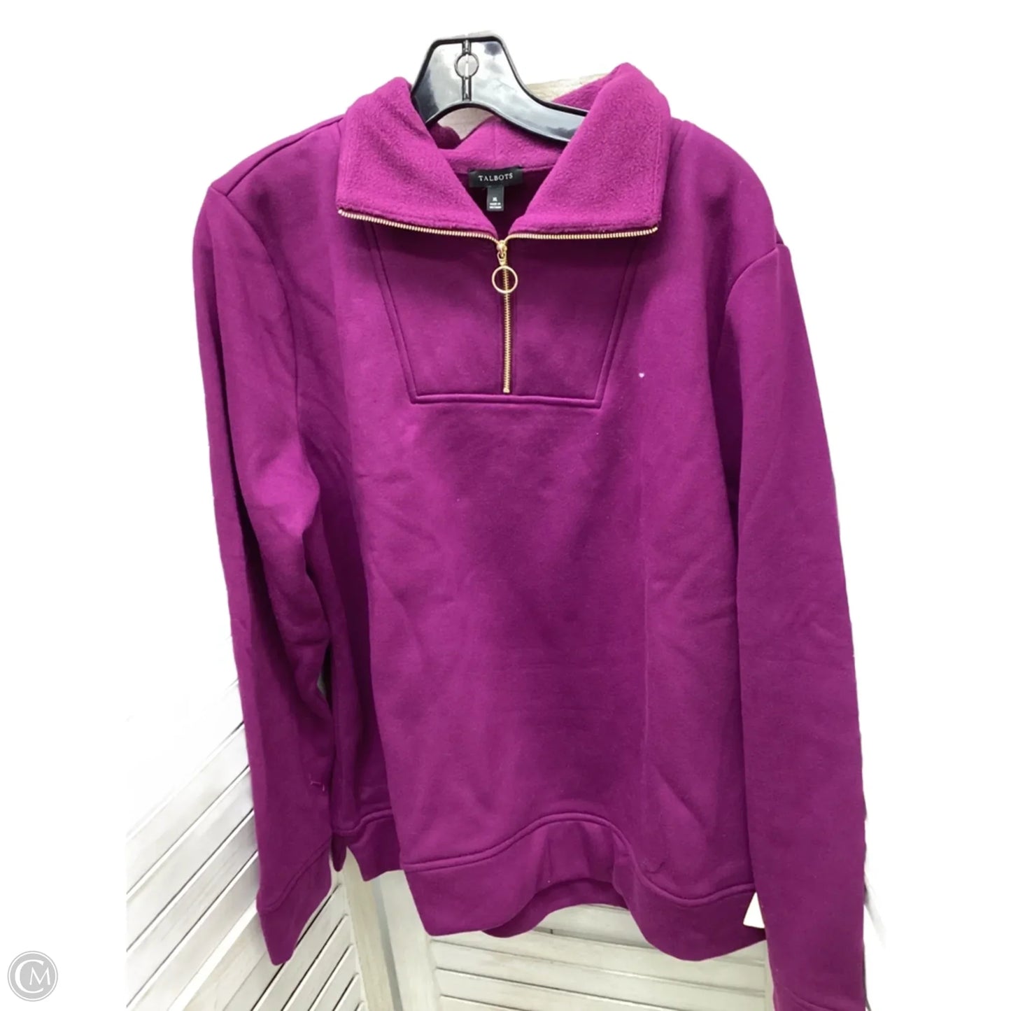Sweatshirt Collar By Talbots In Purple, Size: Xl