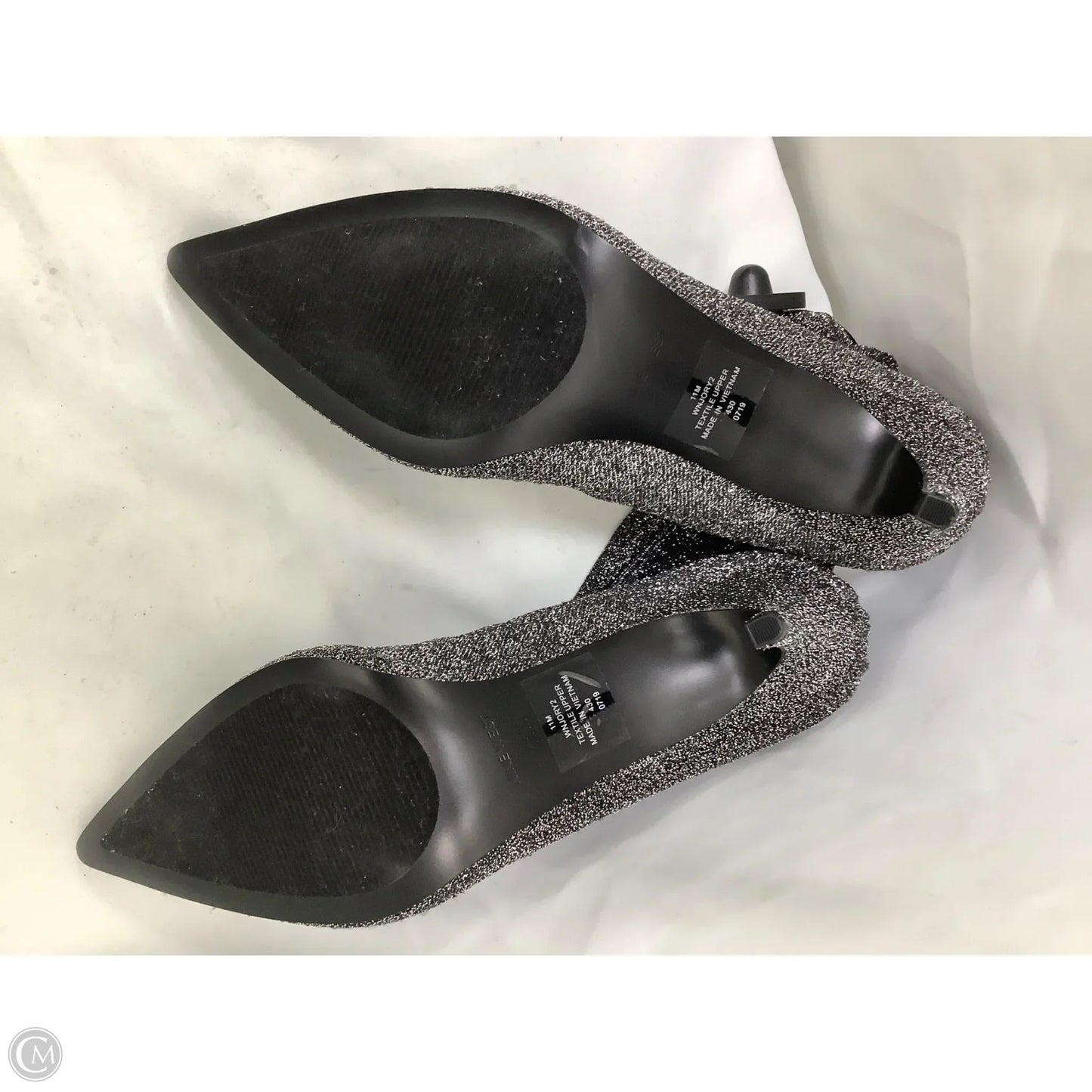 Shoes Heels Stiletto By Nine West In Silver, Size: 11