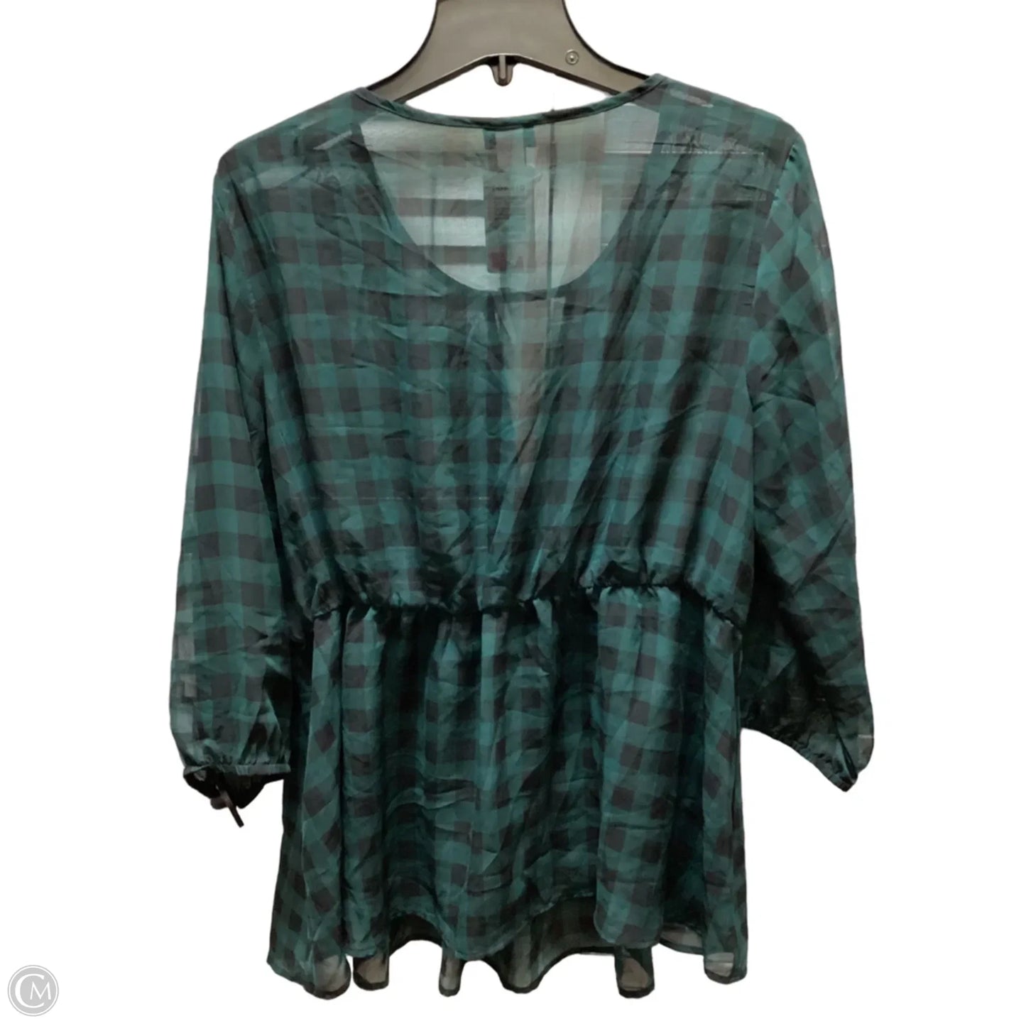Top Long Sleeve By Torrid In Plaid Pattern, Size: 1x